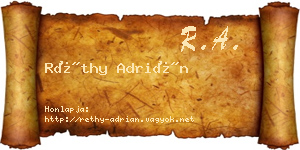 Réthy Adrián névjegykártya